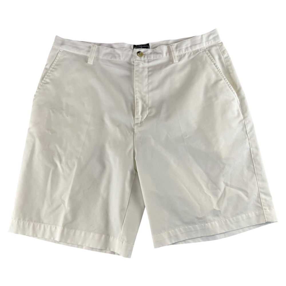 Adidas ClimaCool Golf Shorts Mens 36 White Stretch Performance Flat Front 9.5"